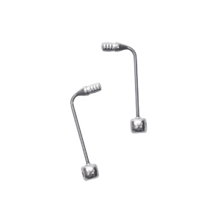 Pad arm XL - 16 mm beta titanium screw-in silver 2 pairs