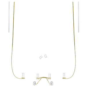 Spare Parts Set for Rimless Frames hingeless temple Gold