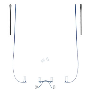 Spare Parts Set for Rimless Frames hingeless temple Blue