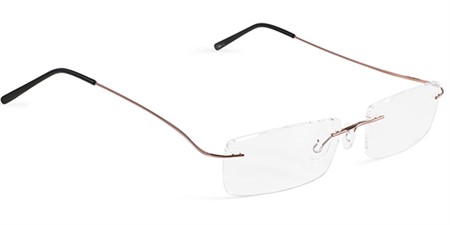 Rimless frame 52-17 with hingeless temples Brown 52-17