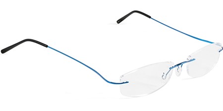 Rimless frame 51-17 with hingeless temples Blue 51-17