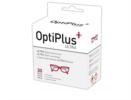 Optiplus Ultra soft lens wipes 30 pcs , minimum order 20 boxes