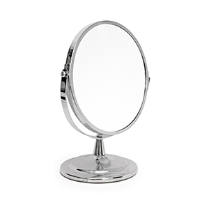 Dispensing cosmetic mirror 17 cm, 1x and 2x magnification