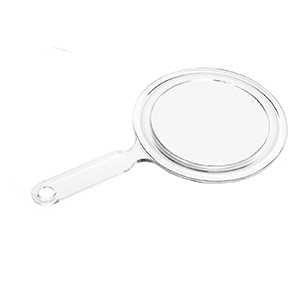 Hand cosmetic mirror 17 cm, 1x and 2x magnification