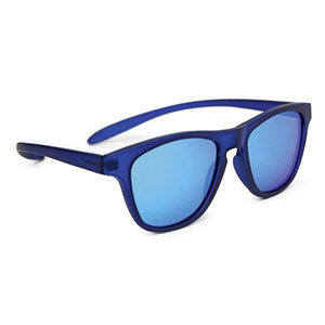 Kids sunglasses plastic blue, grey lens with blue mirror, M